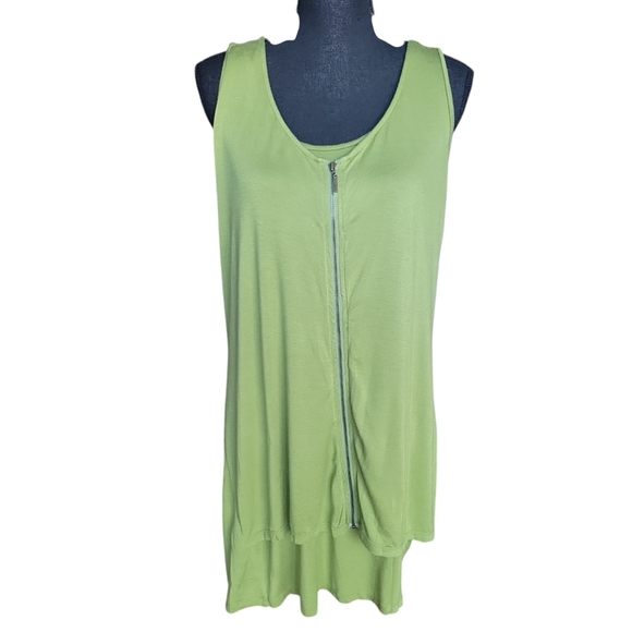 Ellen Tracy | Women's Green Zipper Accent Mini Dress - Size M - Picture 1 of 7